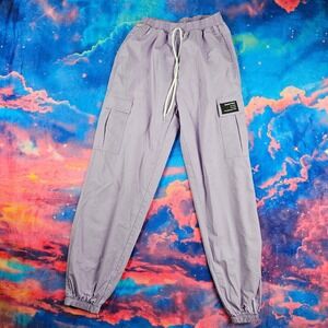 Sangtree Lavender Cargo Pants Drawstring Waist Elastic Cuffs
